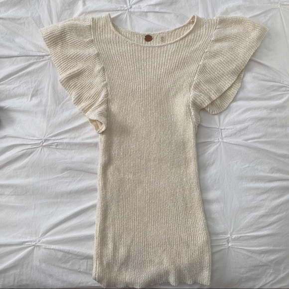 Free People Tops - FP One Nikita Knit Top with Ruffle Sleeves